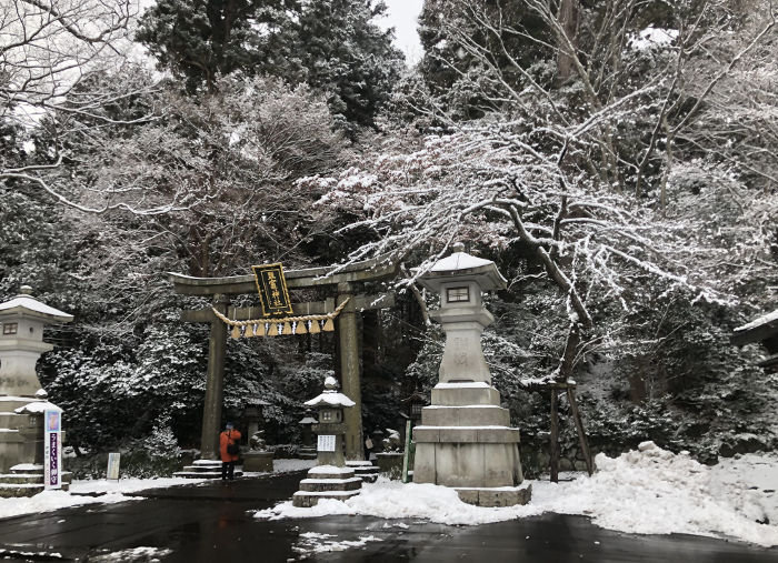 雪化粧の塩竈神社