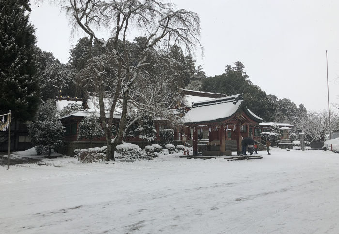 雪化粧の参道