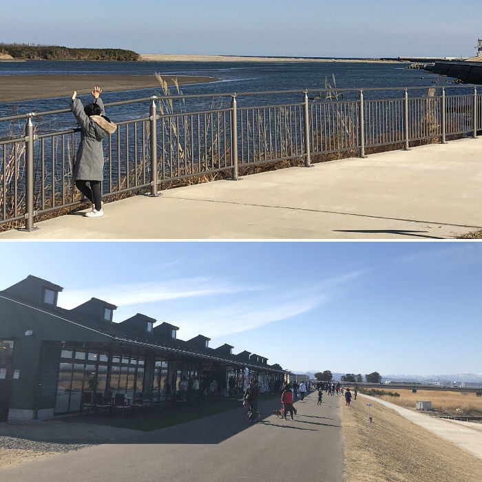 新しくできた堤防からの風景