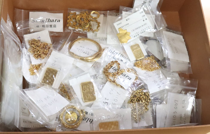 最近お店で買った沢山の金