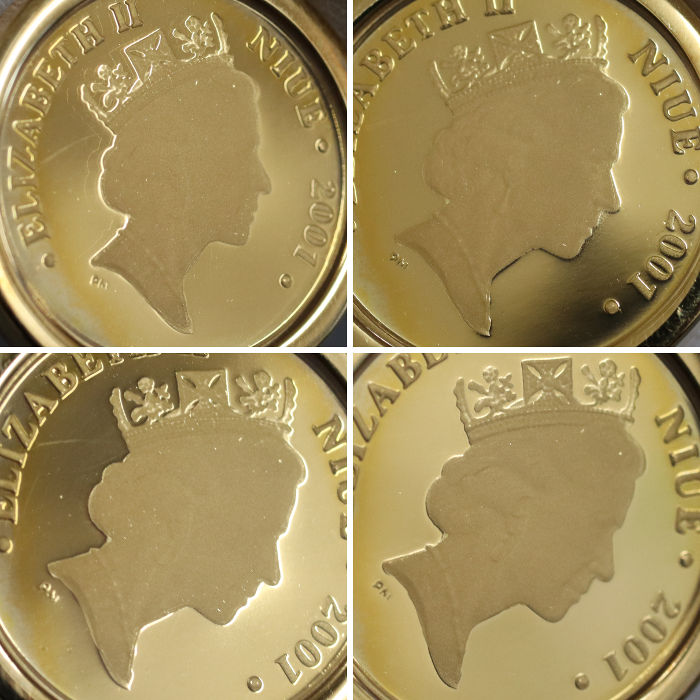 キヌエ金貨の表面の詳細画像