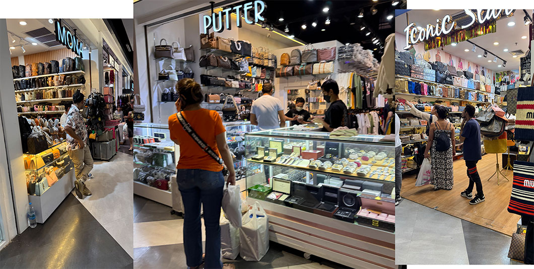 コピー品を売っている露店