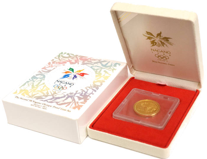 １９９８年の長野オリンピック冬季競技大会（第２次発行）１万円記念金貨の画像