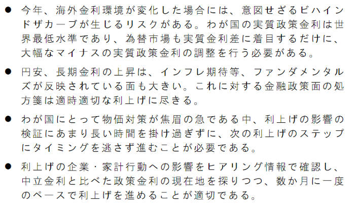 日銀決定会合の主な意見